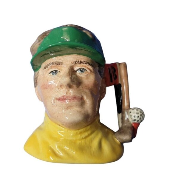 Royal Doulton THE GOLFER Mug D6865 Small Character Jug Life Series 1990 Signed - Picture 1 of 8